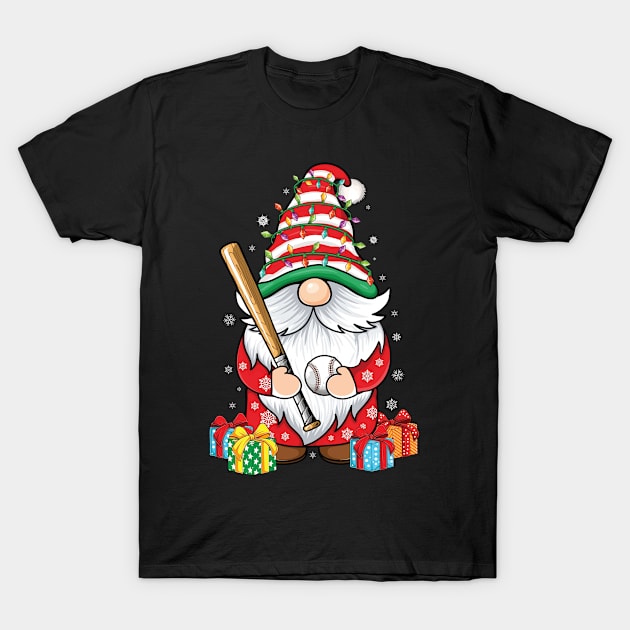 cute gnomes Baseball lover's funny Christmas gnome baseball T-Shirt by UNXart